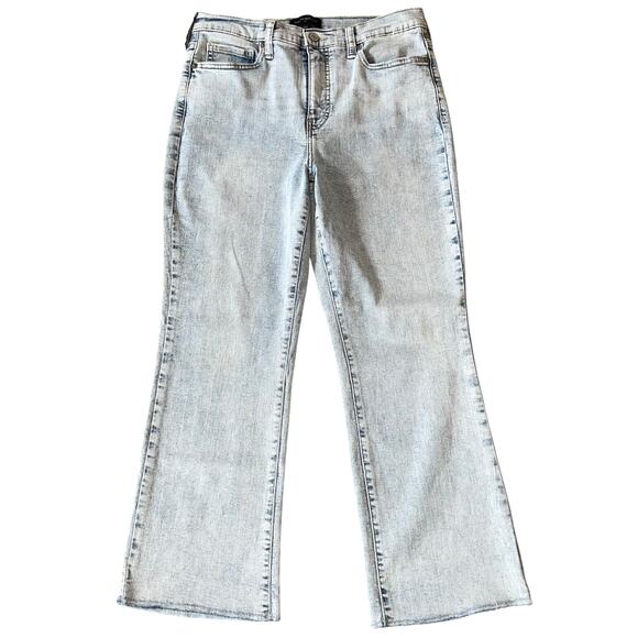 Banana Republic Jeans High Rise Demi Boot Cut Raw Hem Crop Ankle - Picture 1 of 9